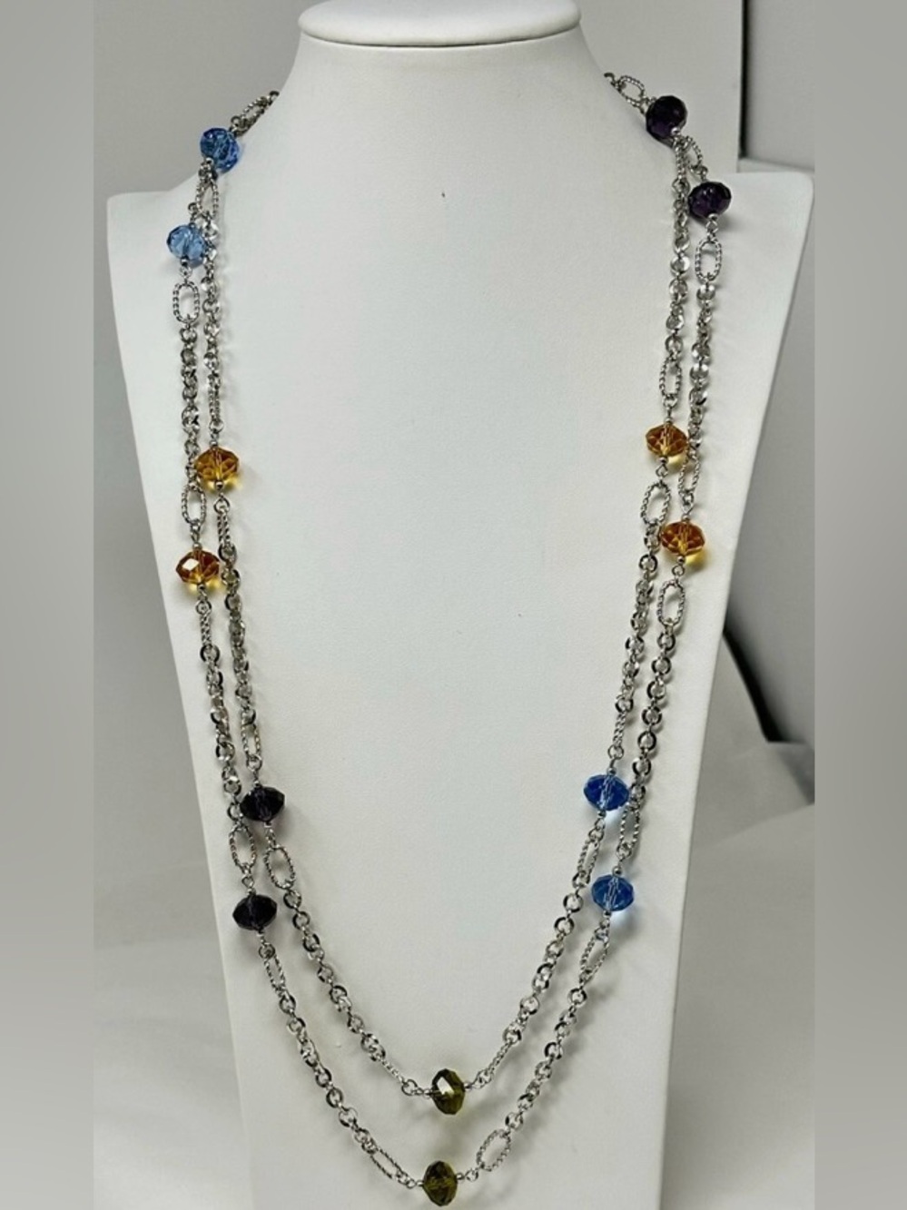 Premier Designs "Susanna" Silvertone & Glass Beads Necklace ✨